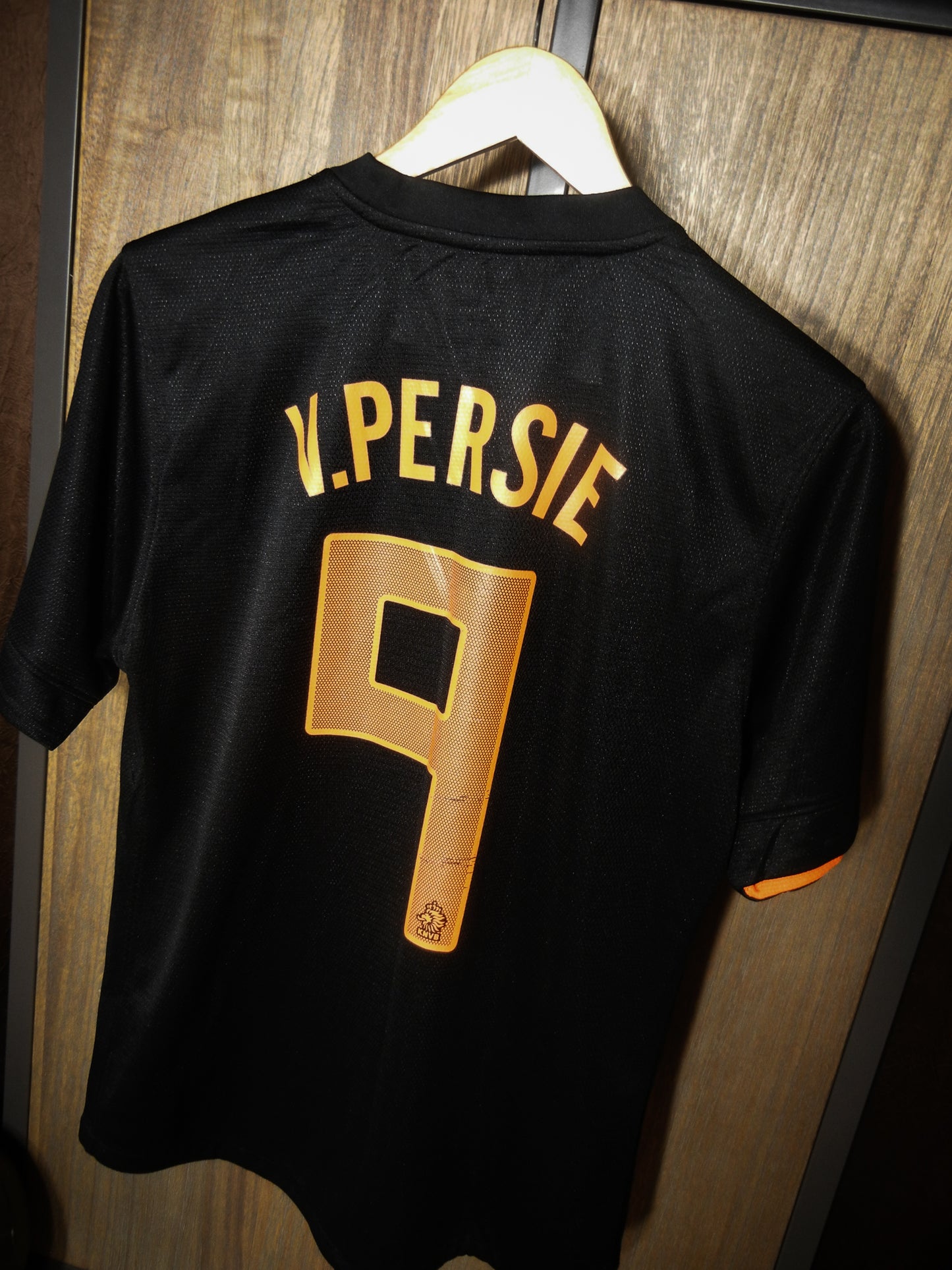 Netherlands 2012/13 Away Jersey – Van Persie #9 – Medium – Black & Orange Nike Shirt – (MPN: 382471-105)