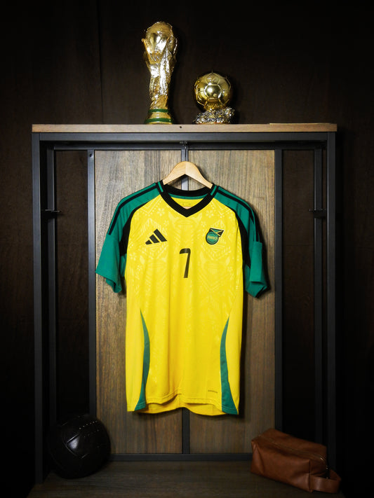 Jamaica 2024 Home Jersey – Bailey #7 – Large – Gold & Black Adidas Shirt (MPN: IT8541)