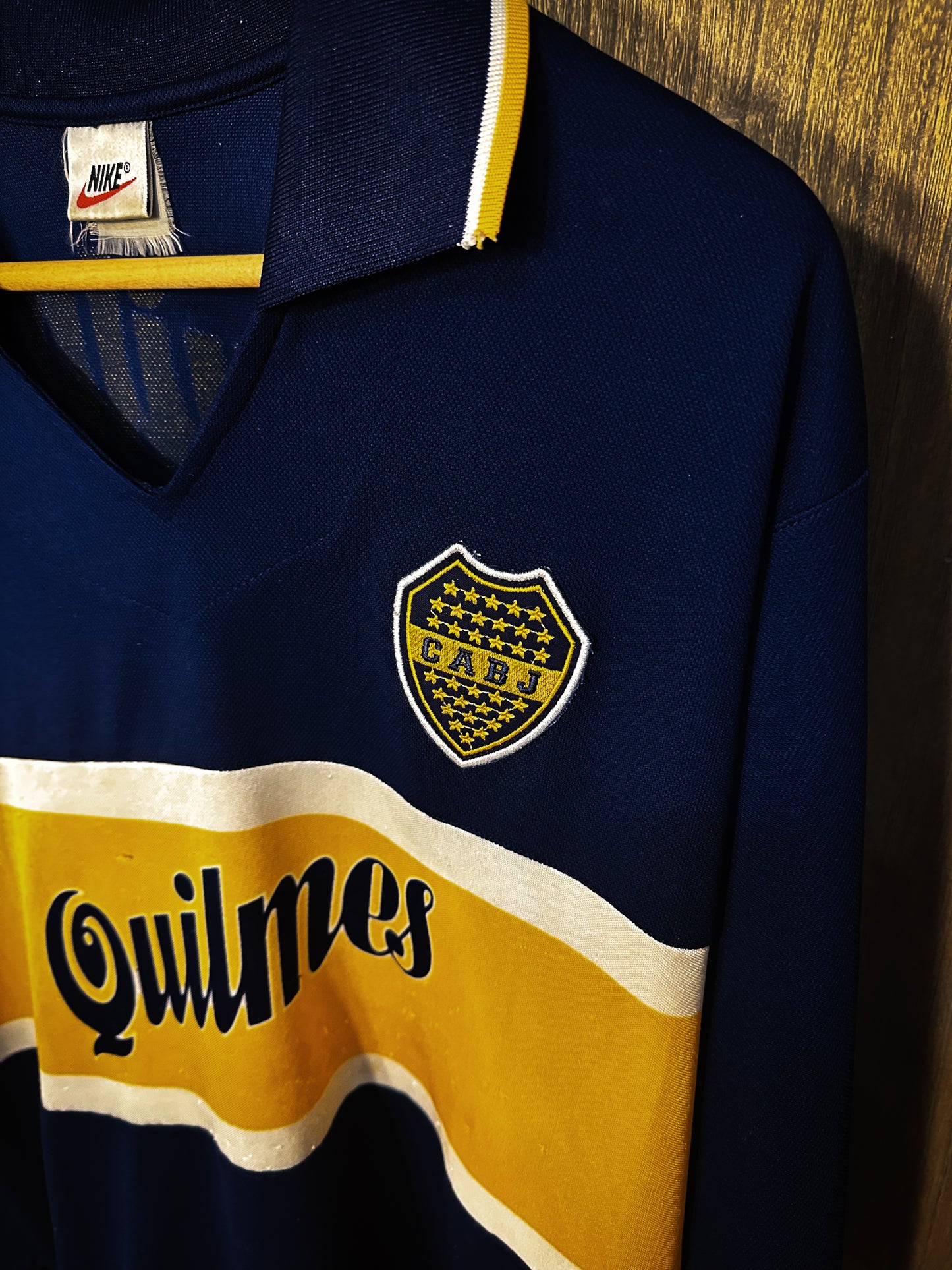 Boca Juniors 1997/98 Home Long Sleeve Jersey – Size M – Classic Blue & Gold Kit