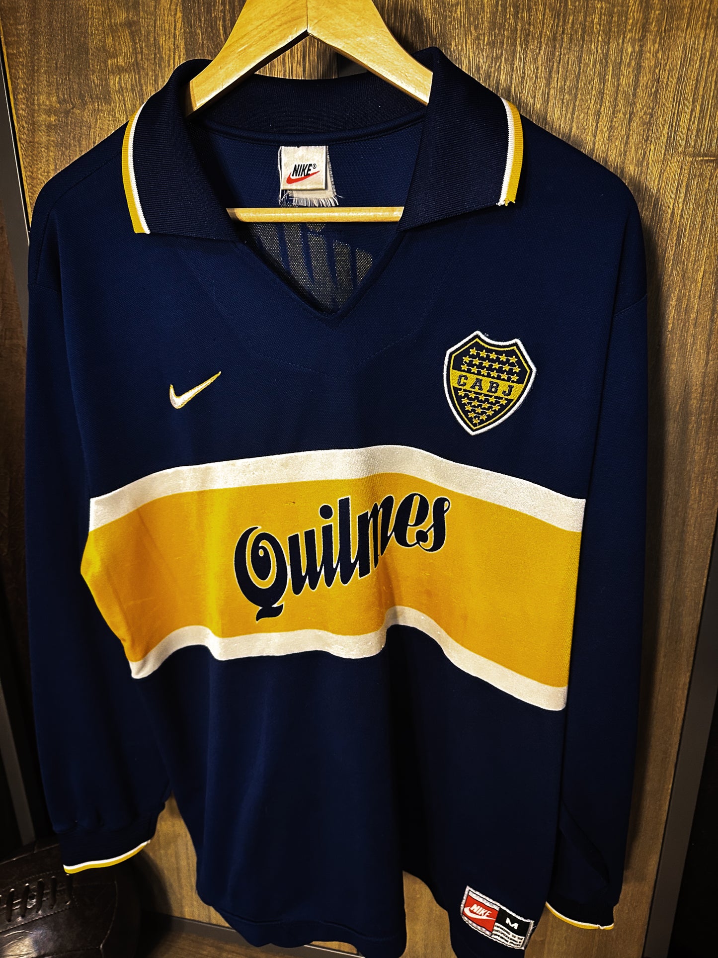 Boca Juniors 1997/98 Home Long Sleeve Jersey – Size M – Classic Blue & Gold Kit