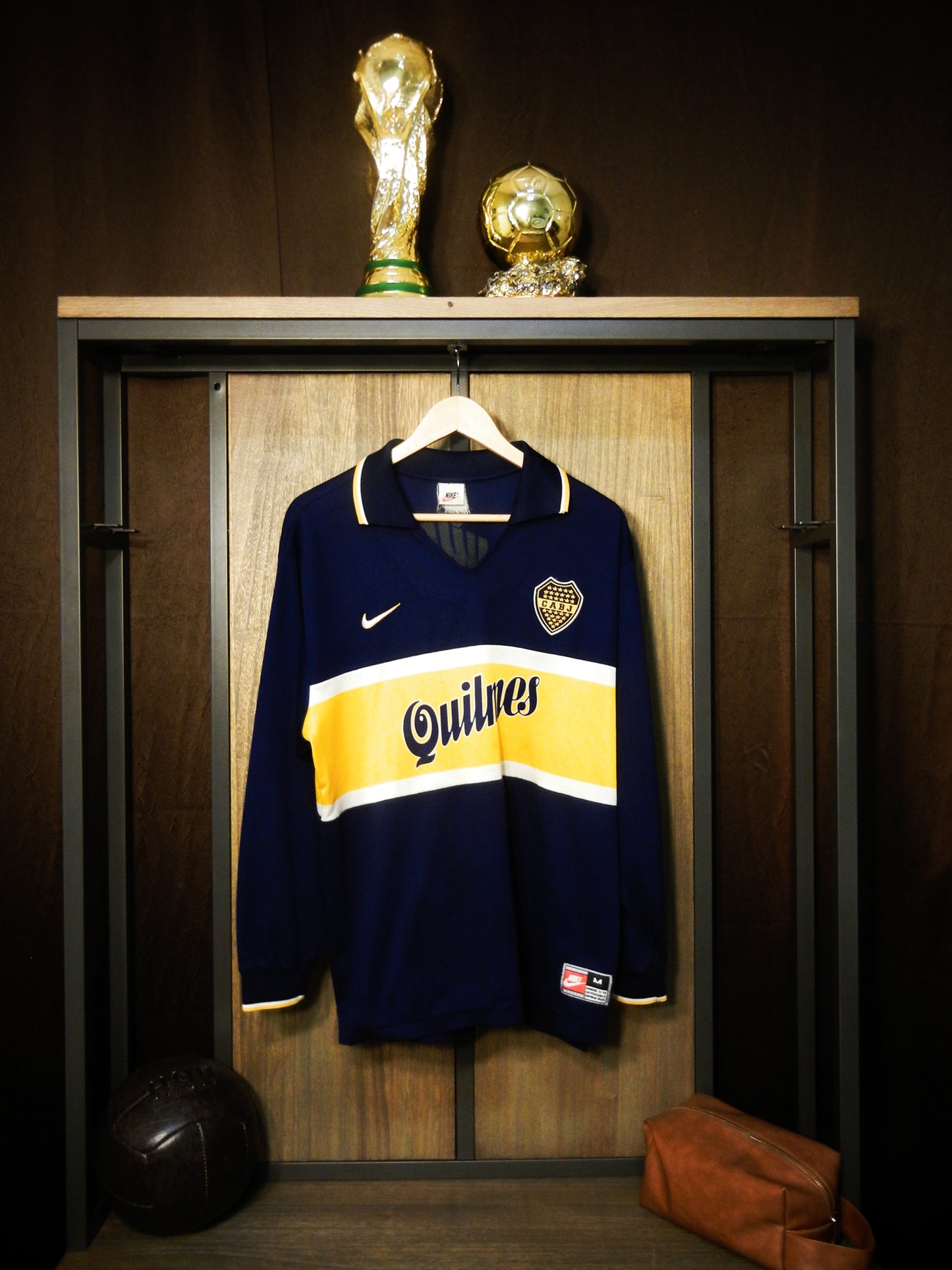 Boca Juniors 1997/98 Home Long Sleeve Jersey – Size M – Classic Blue & Gold Kit