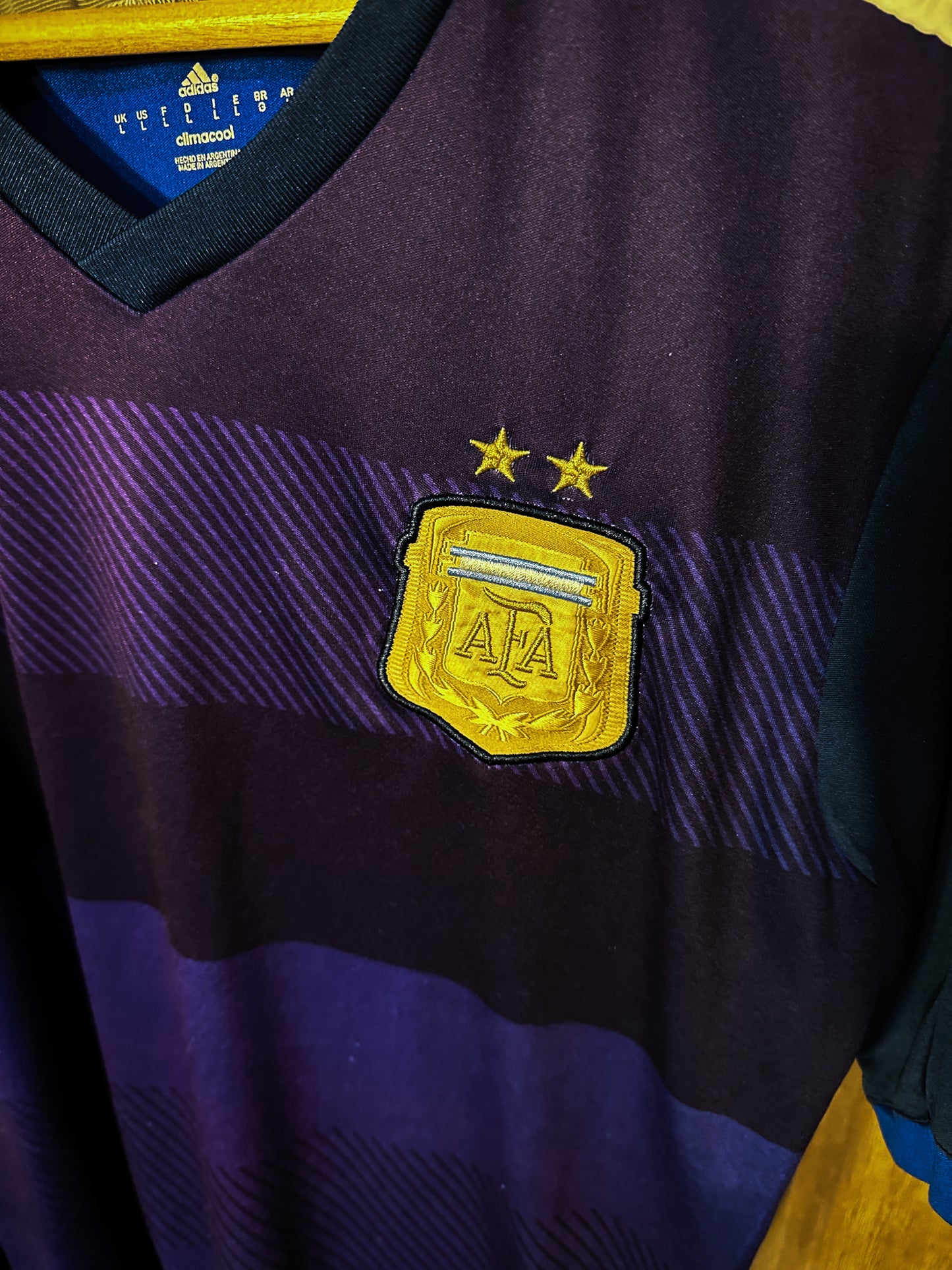 Argentina 2014 Away Jersey – Size L – Navy Blue & Sky – Adidas Shirt – (SKU: D87305 TES001)
