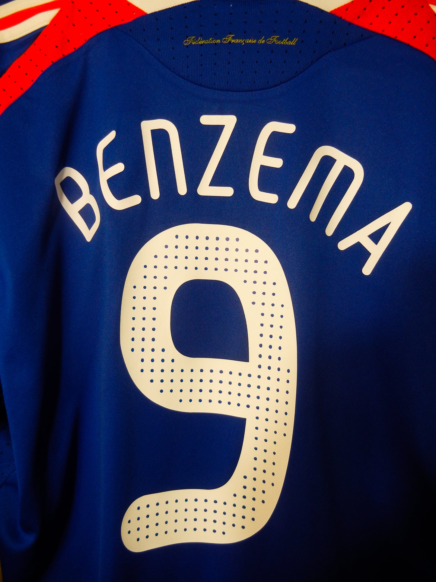 France 2007/2008 Home Jersey – Karim Benzema #9 – XL – Blue Adidas Shirt – (MPN: 620139)