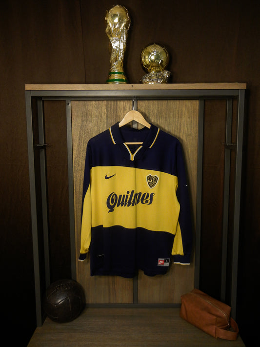 Boca Juniors 1998/2000 Home Long Sleeve Jersey – #14 – Size L – Navy & Yellow Nike Shirt – (MPN: N/A)