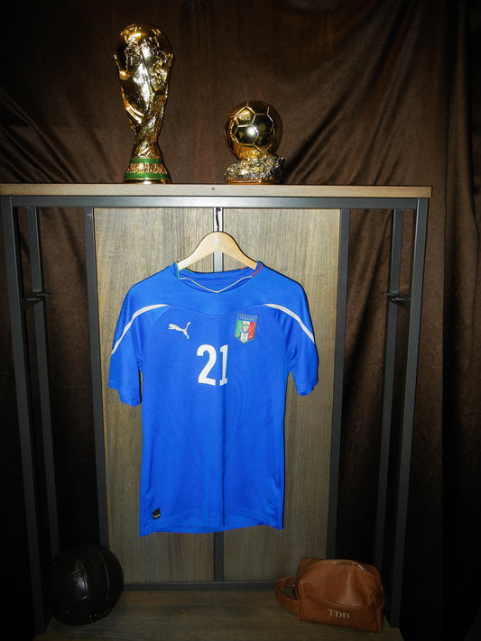 Italy 2010/2012 Home Jersey – Andrea Pirlo #21 – Large – Blue Puma Shirt (MPN: 736646)