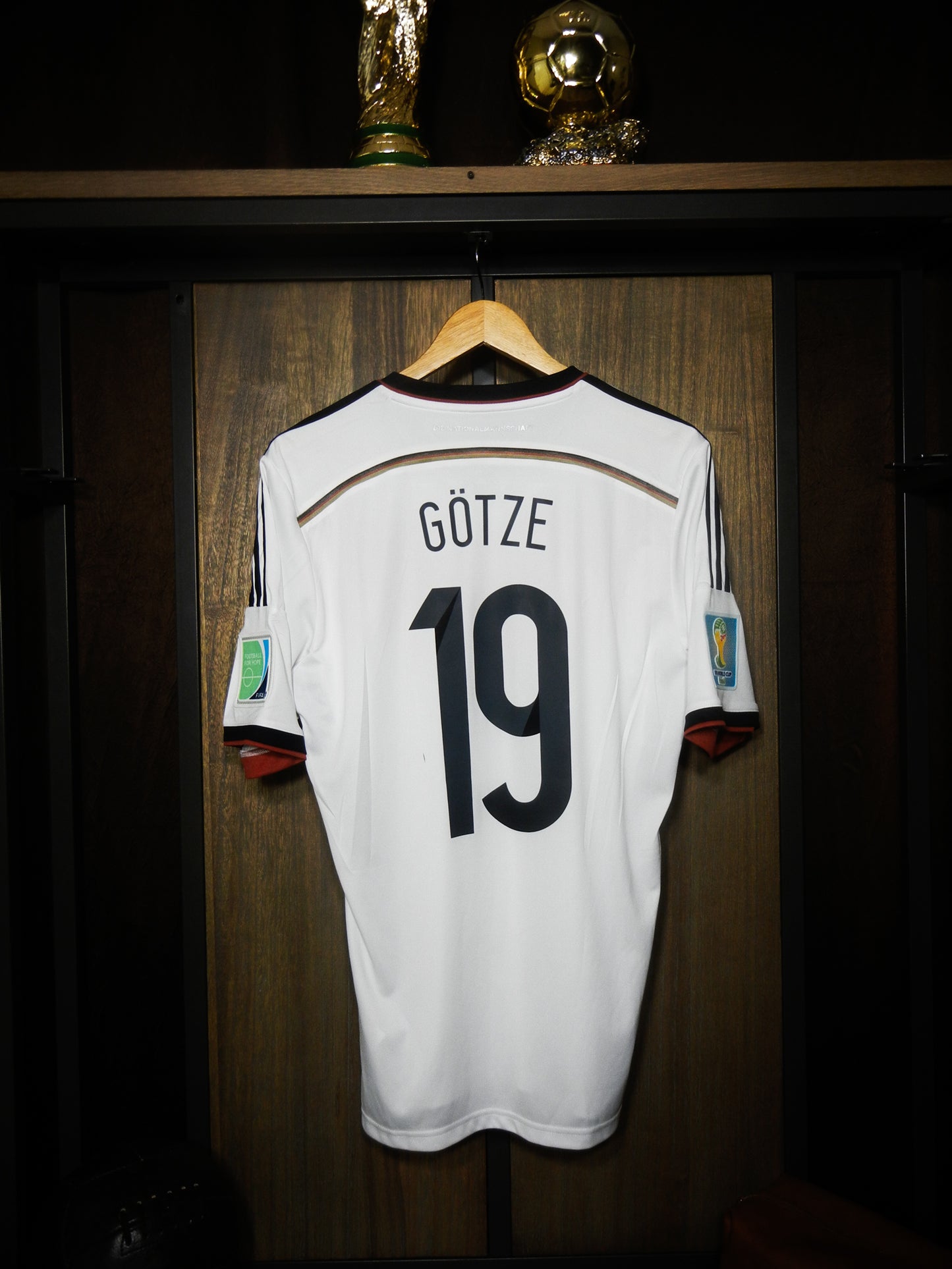 Germany 2014 Home Jersey – Mario Götze #19 – Medium – White, Black & Red Adidas Shirt (MPN: G87445)