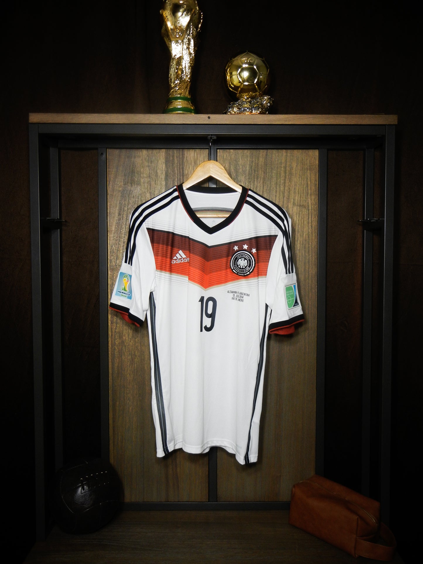 Germany 2014 Home Jersey – Mario Götze #19 – Medium – White, Black & Red Adidas Shirt (MPN: G87445)