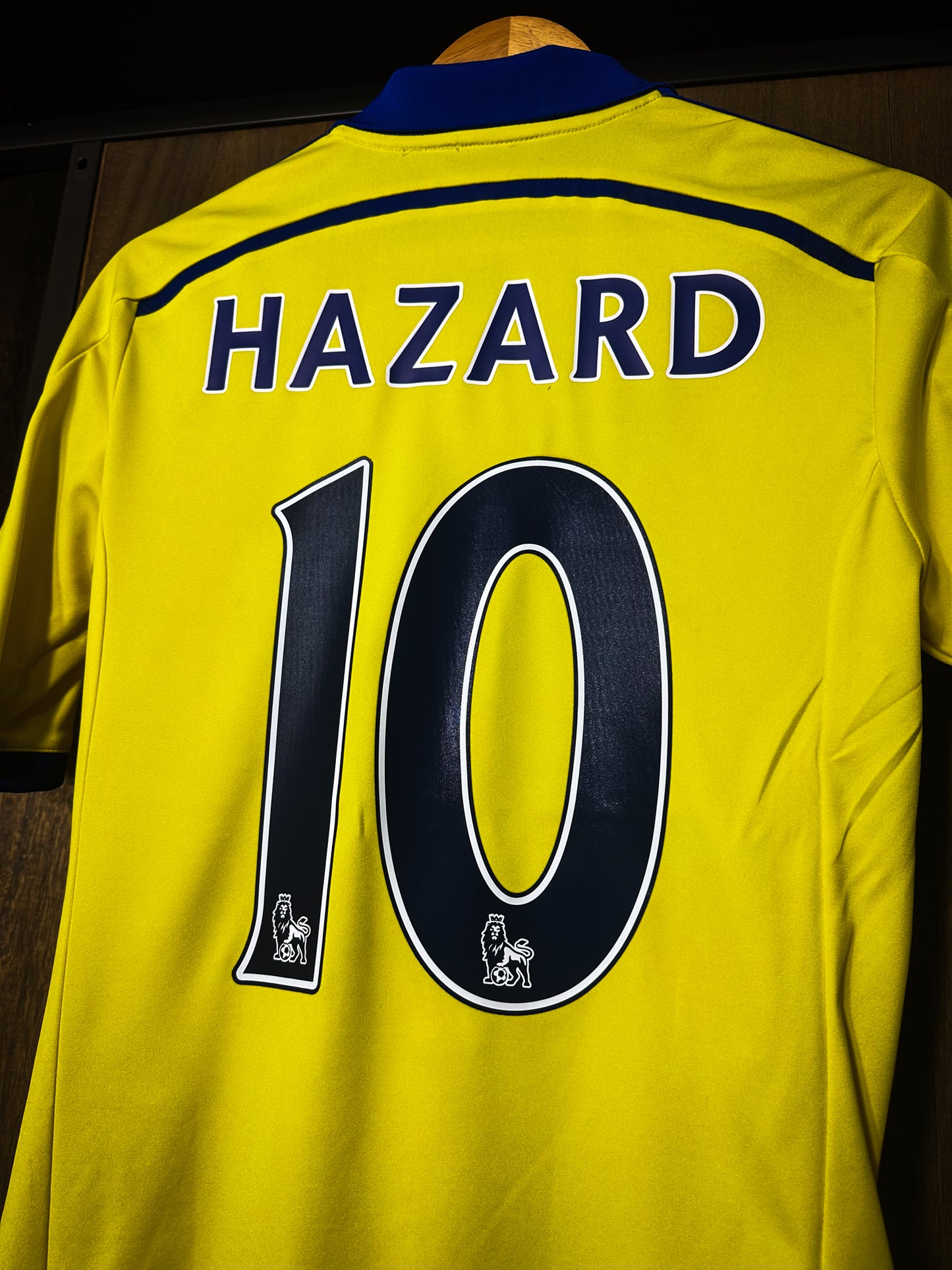 Chelsea 2014/15 Away Jersey – Hazard #10 – Adult Small – Yellow Adidas Shirt (MPN: M37745)