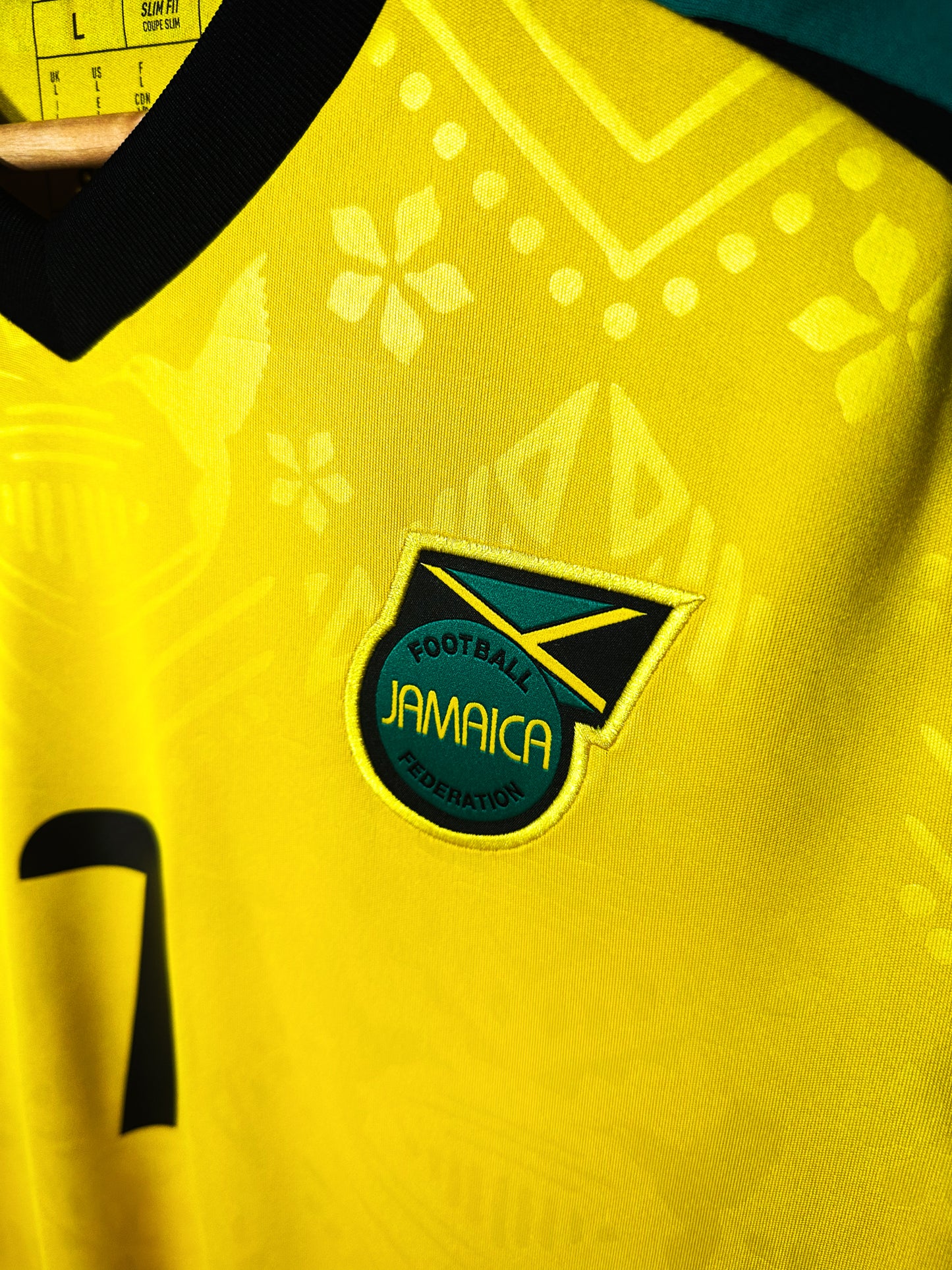 Jamaica 2024 Home Jersey – Bailey #7 – Large – Gold & Black Adidas Shirt (MPN: IT8541)