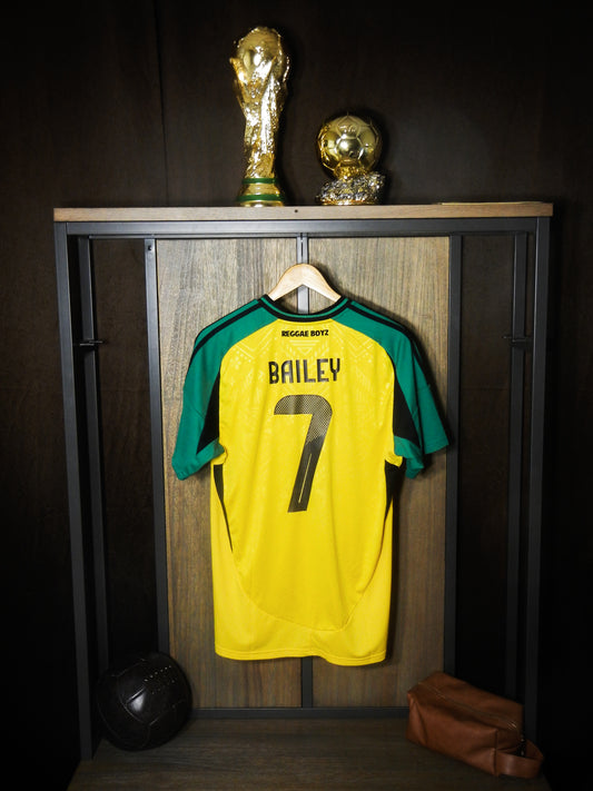 Jamaica 2024 Home Jersey – Bailey #7 – Large – Gold & Black Adidas Shirt (MPN: IT8541)