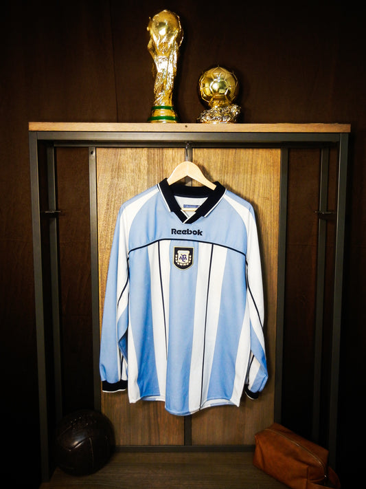 Argentina 2000/01 Home Long Sleeve Jersey – Size L – Reebok Sky Blue & White Shirt (SKU: RIN: 283997/1)