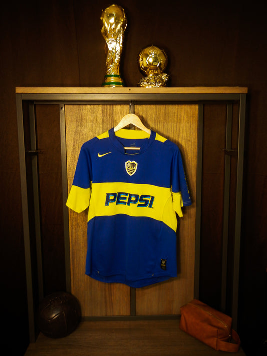 Boca Juniors 2004/05 Home Jersey – Size L – Nike Blue & Gold Shirt (SKU: F40508RIG)