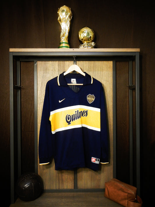 Boca Juniors 1997/98 Home Long Sleeve Jersey – Size M – Classic Blue & Gold Kit
