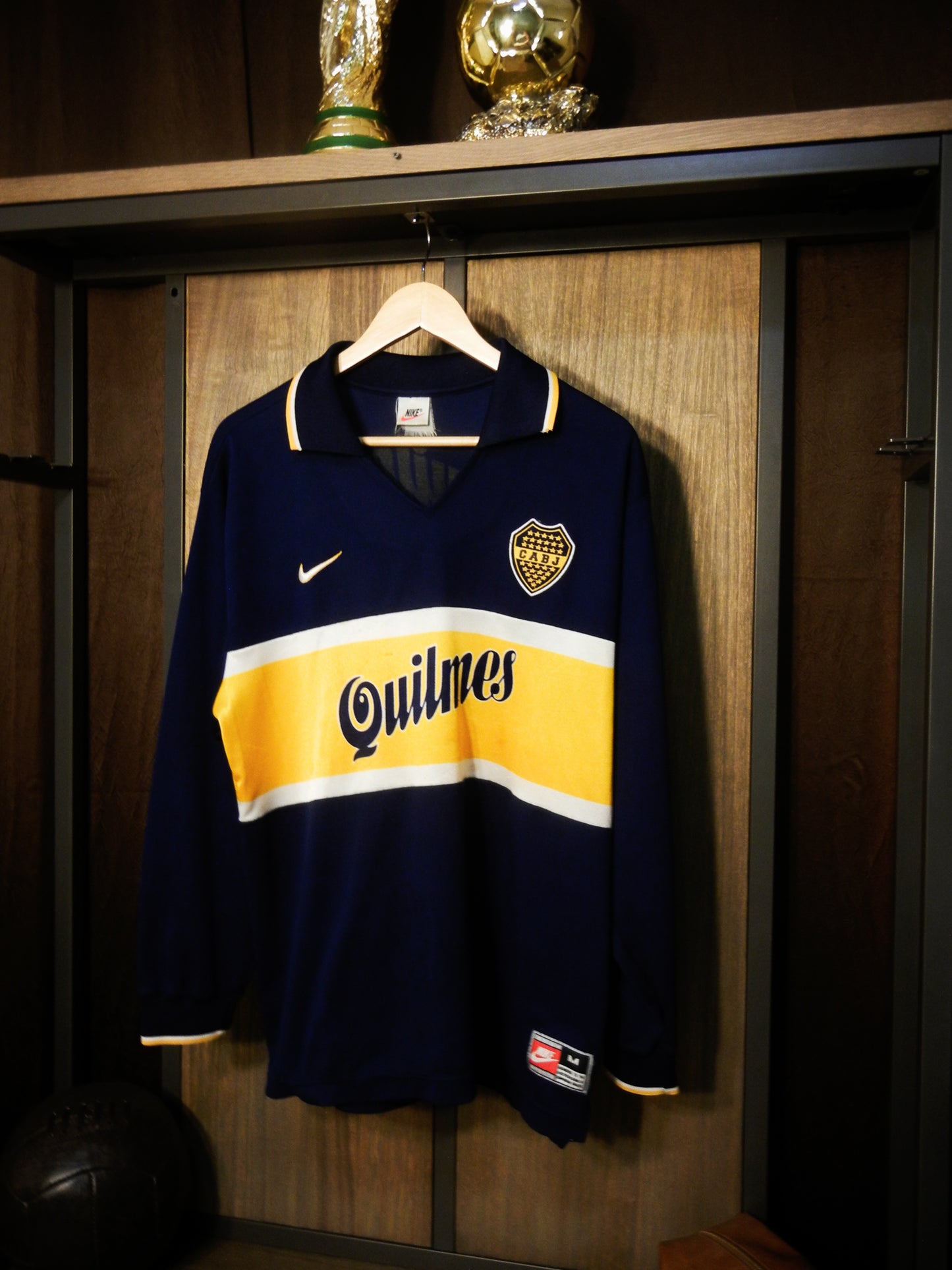 Boca Juniors 1997/98 Home Long Sleeve Jersey – Size M – Classic Blue & Gold Kit