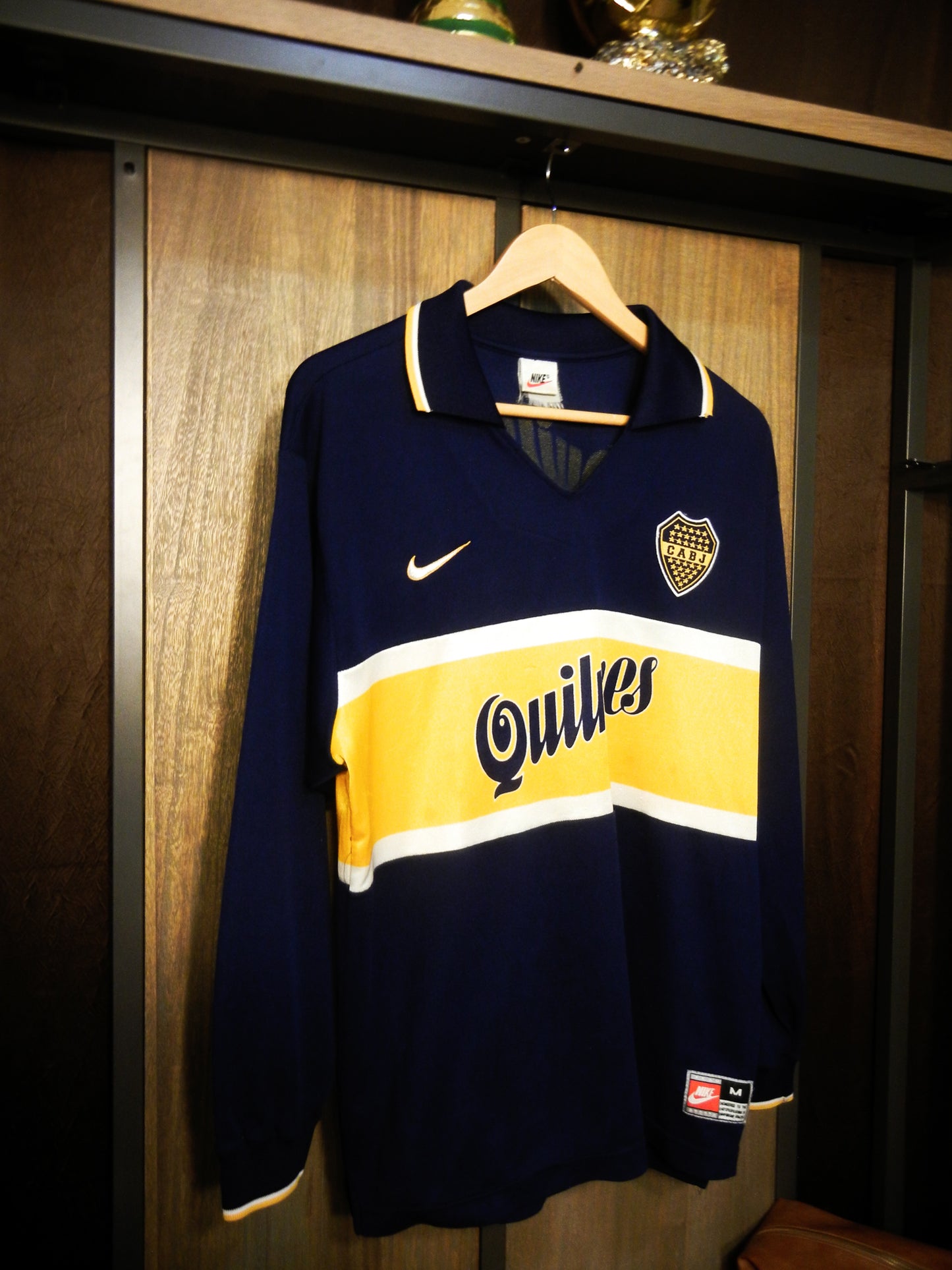 Boca Juniors 1997/98 Home Long Sleeve Jersey – Size M – Classic Blue & Gold Kit