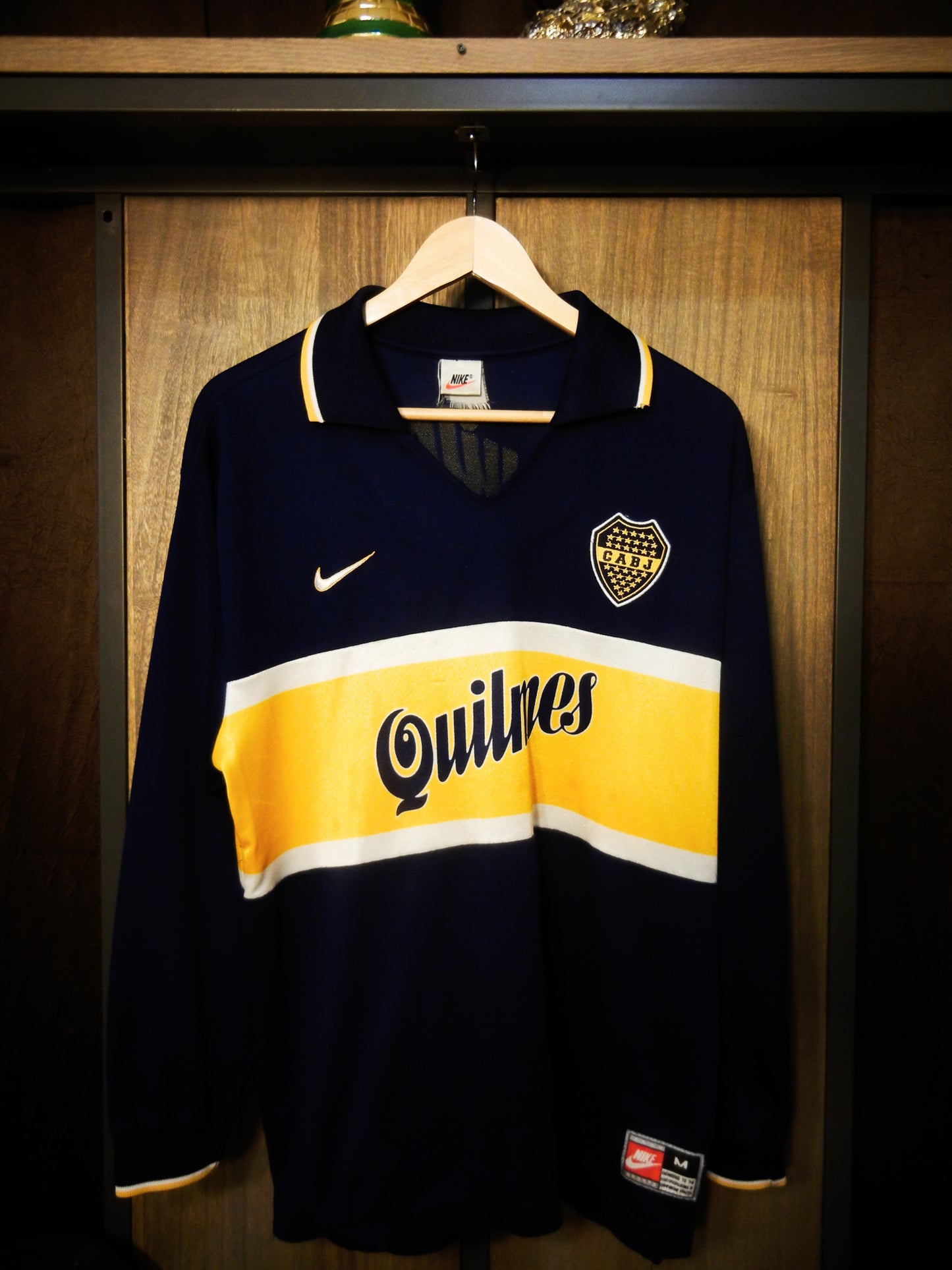Boca Juniors 1997/98 Home Long Sleeve Jersey – Size M – Classic Blue & Gold Kit