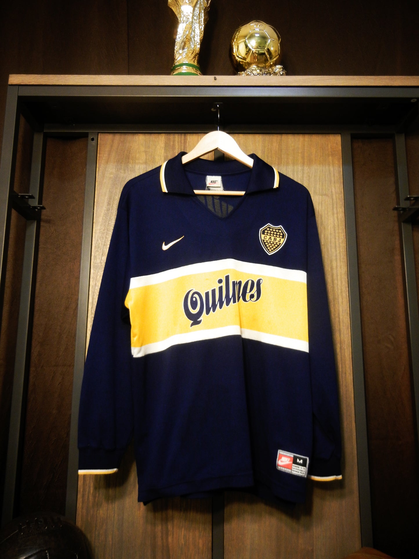 Boca Juniors 1997/98 Home Long Sleeve Jersey – Size M – Classic Blue & Gold Kit