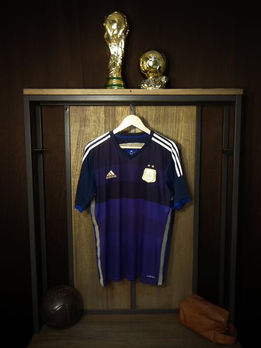 Argentina 2014 Away Jersey – Size L – Navy Blue & Sky – Adidas Shirt – (SKU: D87305 TES001)