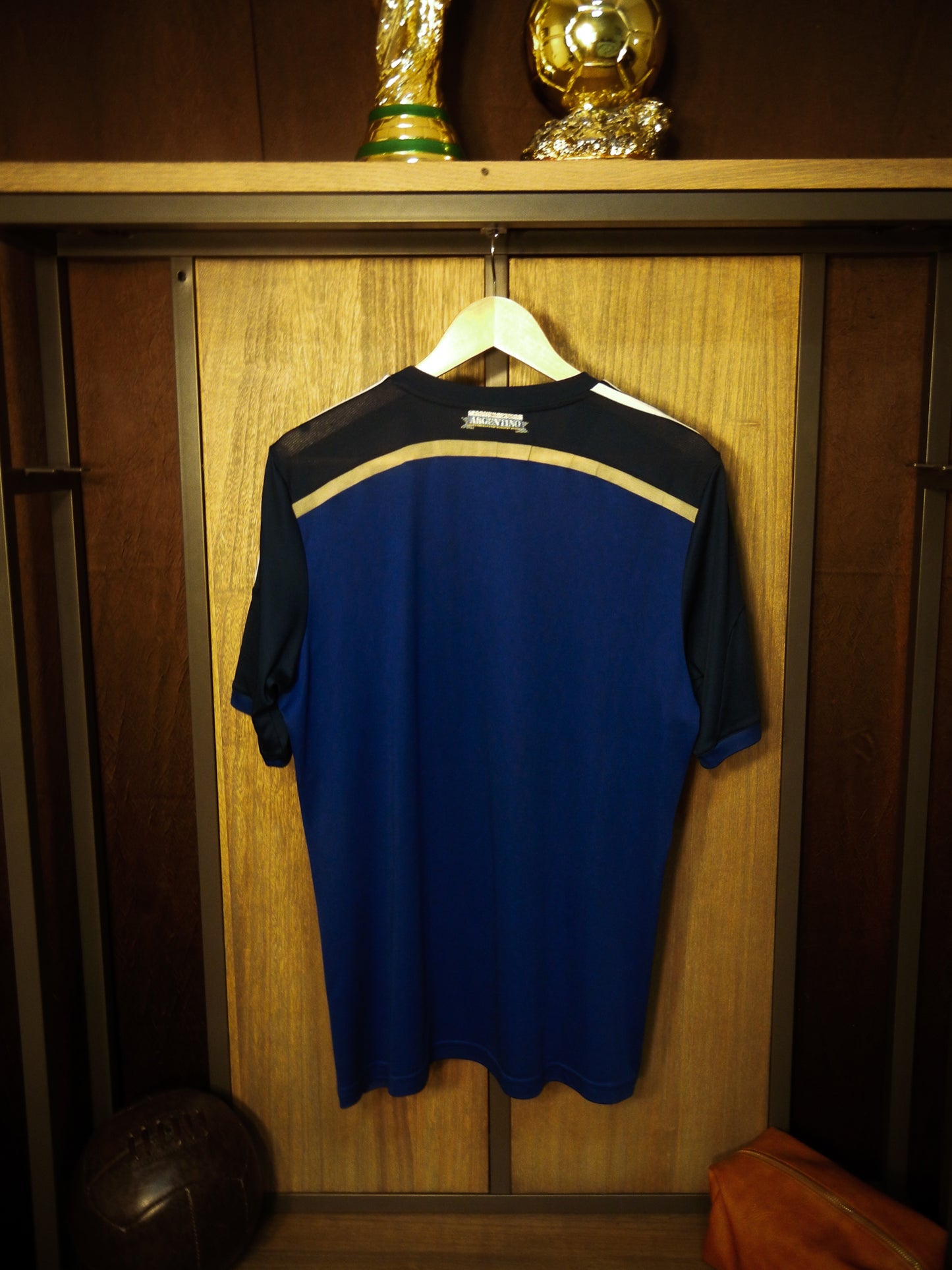 Argentina 2014 Away Jersey – Size L – Navy Blue & Sky – Adidas Shirt – (SKU: D87305 TES001)
