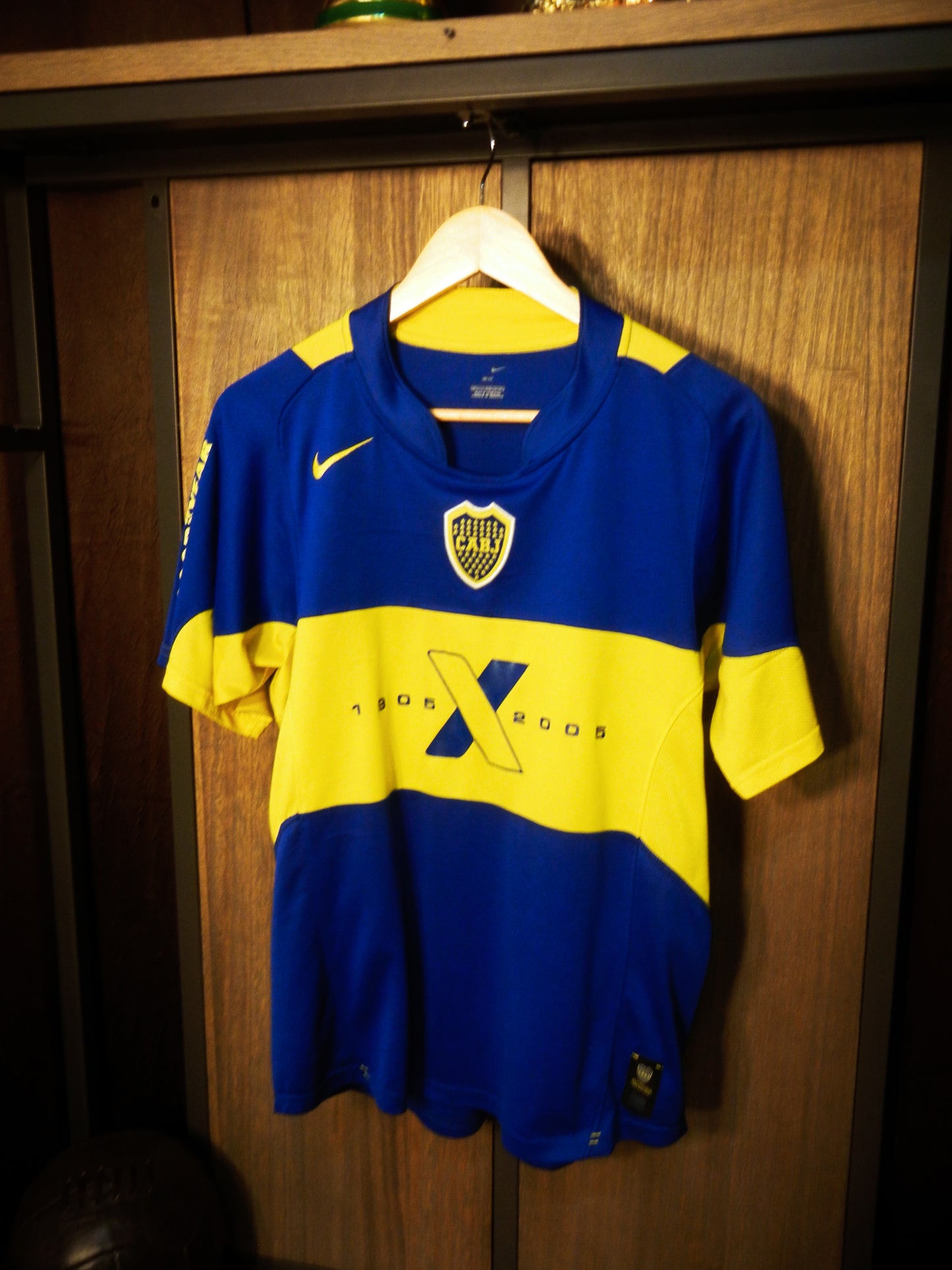Boca Juniors 2005 Home Jersey – Size M – Blue & Yellow Nike Shirt – 100 year anniversary  - MPN( IM# 126539)