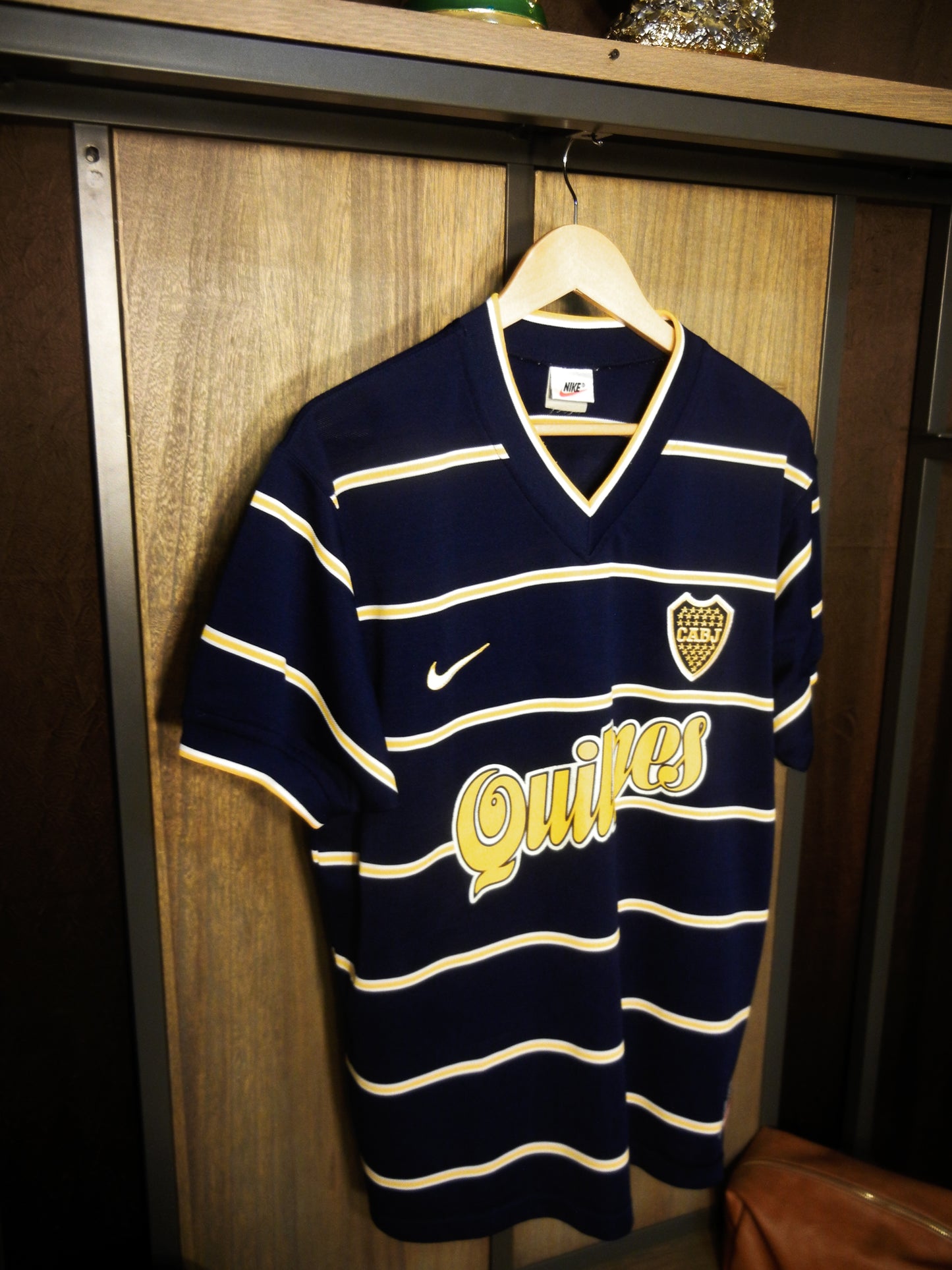 Boca Juniors 1998/99 Copa Mercosur Special Edition Jersey – Size S – Blue & Yellow Quilmes Shirt – (MPN: Cuit. N 30 67815546 9)