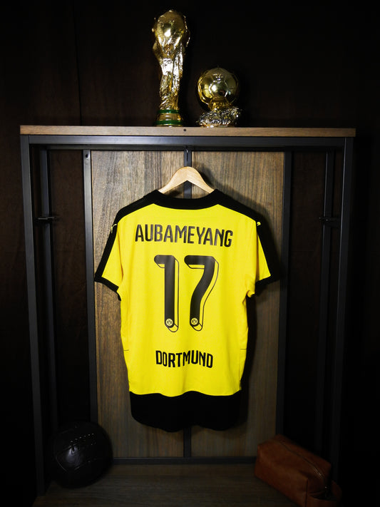 Borussia Dortmund 2015/2016 Home Jersey – Aubameyang #17 – Size M – Yellow and Black Puma Shirt – (MPN: 747991)
