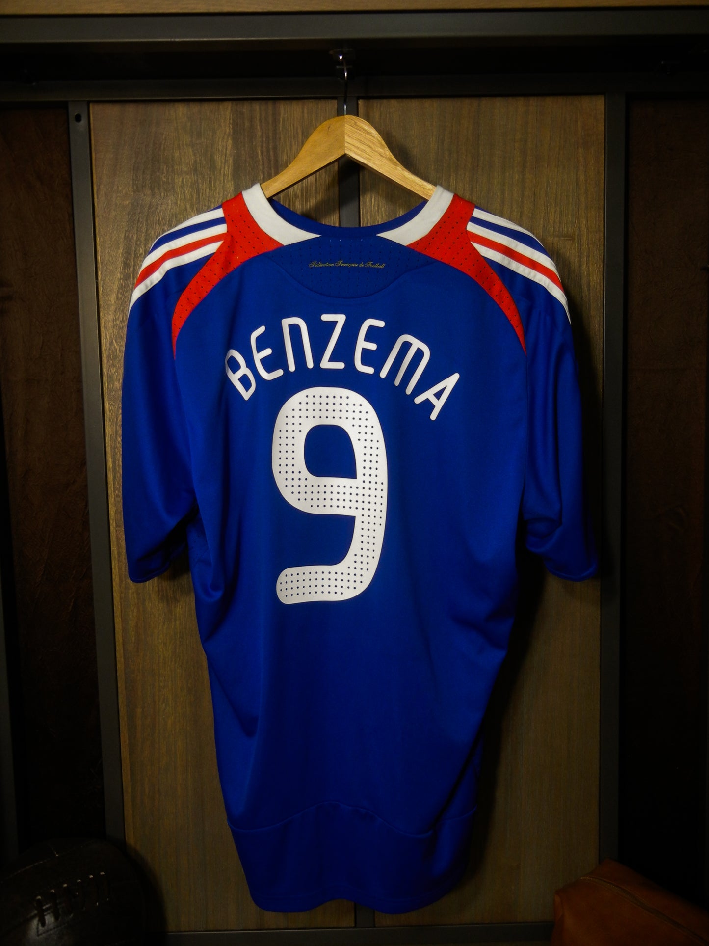 France 2007/2008 Home Jersey – Karim Benzema #9 – XL – Blue Adidas Shirt – (MPN: 620139)