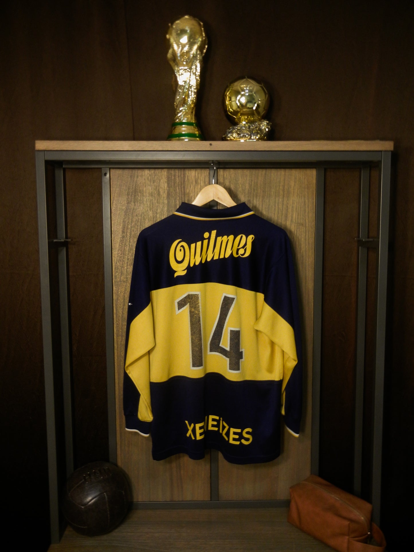 Boca Juniors 1998/2000 Home Long Sleeve Jersey – #14 – Size L – Navy & Yellow Nike Shirt – (MPN: N/A)