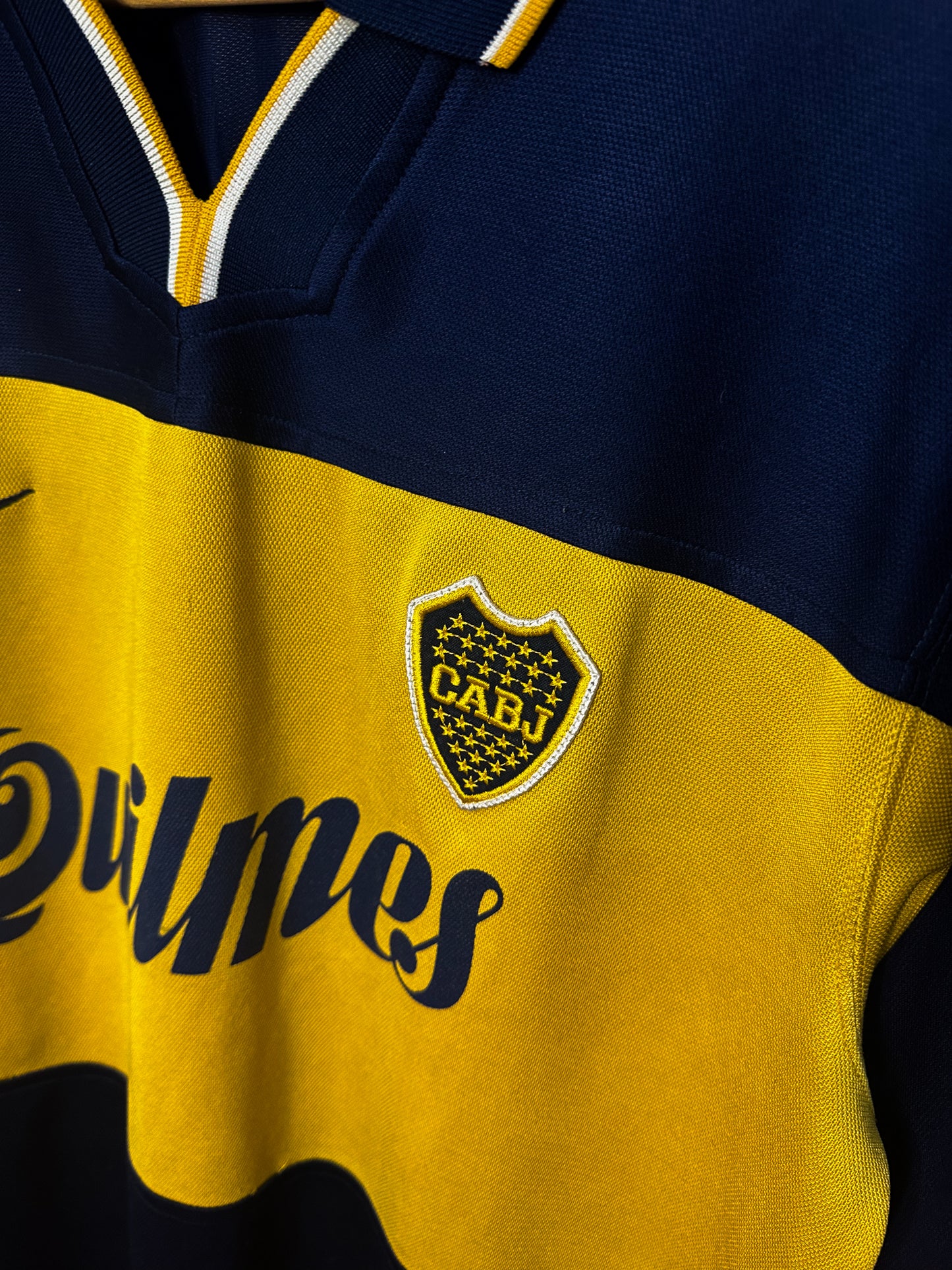 Boca Juniors 1998/2000 Home Long Sleeve Jersey – #14 – Size L – Navy & Yellow Nike Shirt – (MPN: N/A)