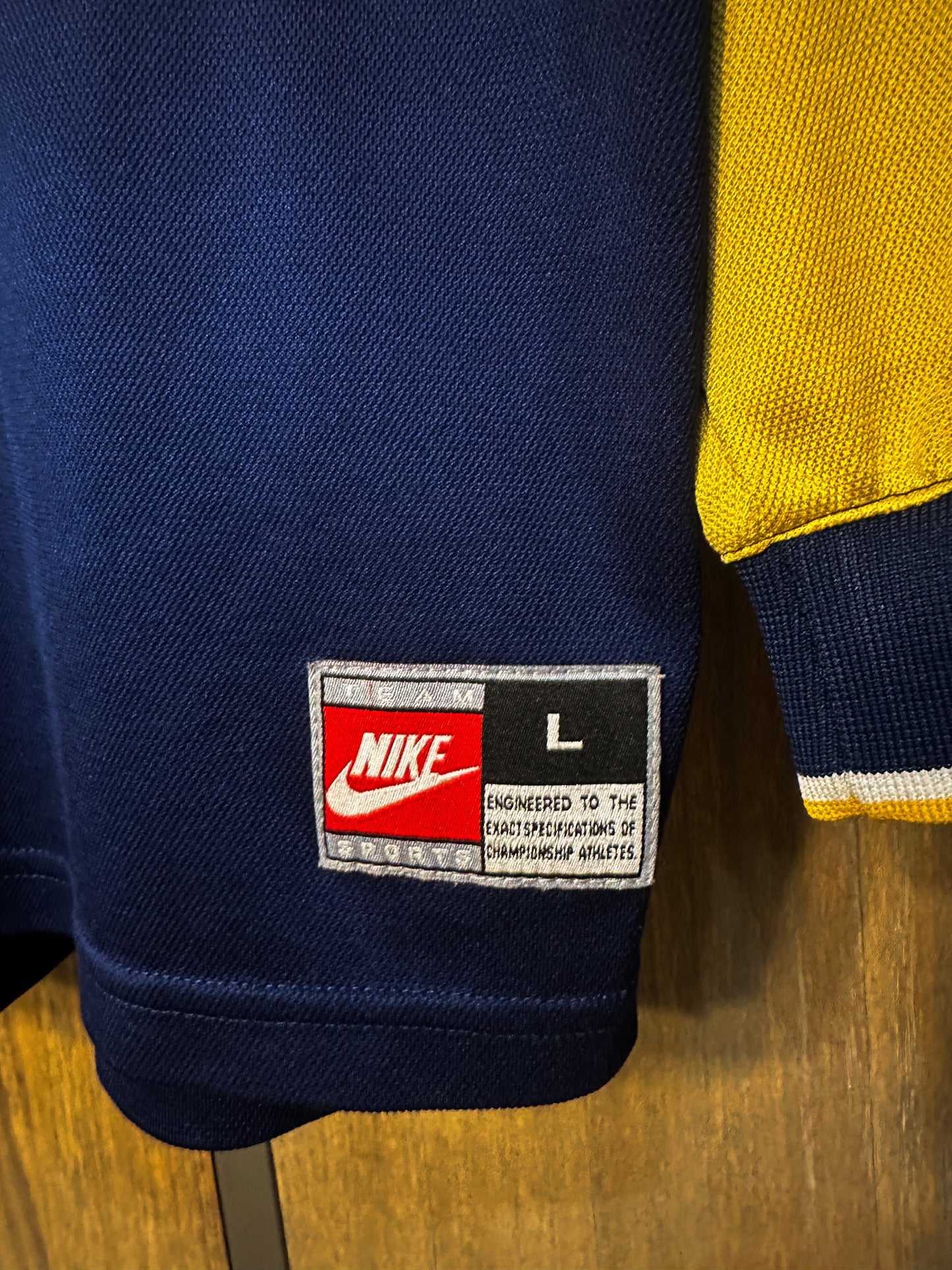 Boca Juniors 1998/2000 Home Long Sleeve Jersey – #14 – Size L – Navy & Yellow Nike Shirt – (MPN: N/A)