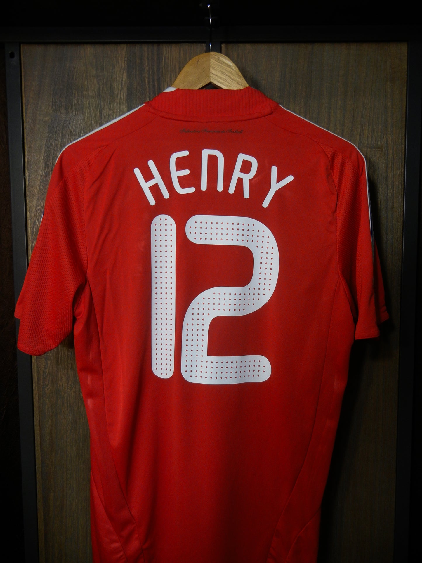 France 2007/08 Away Jersey – Thierry Henry #12 – Size M – Red Adidas Shirt – (MPN: 618916)