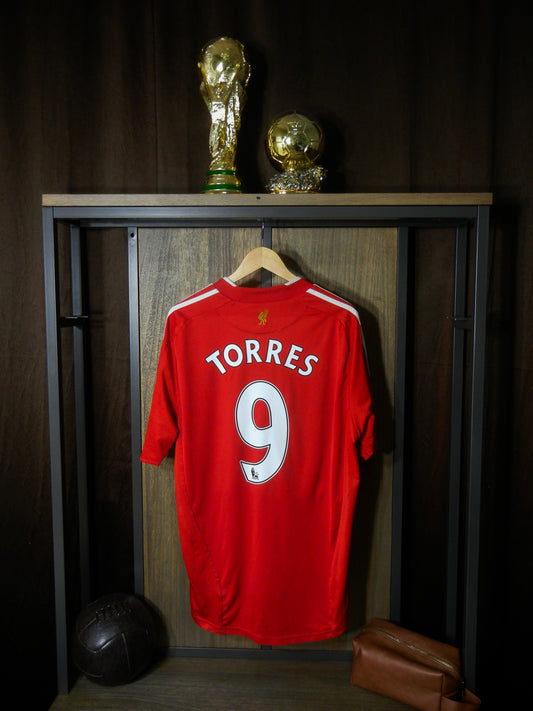 Liverpool 2008–2010 Home Jersey – Fernando Torres #9 – XL – Red Adidas Shirt (MPN: 313214)