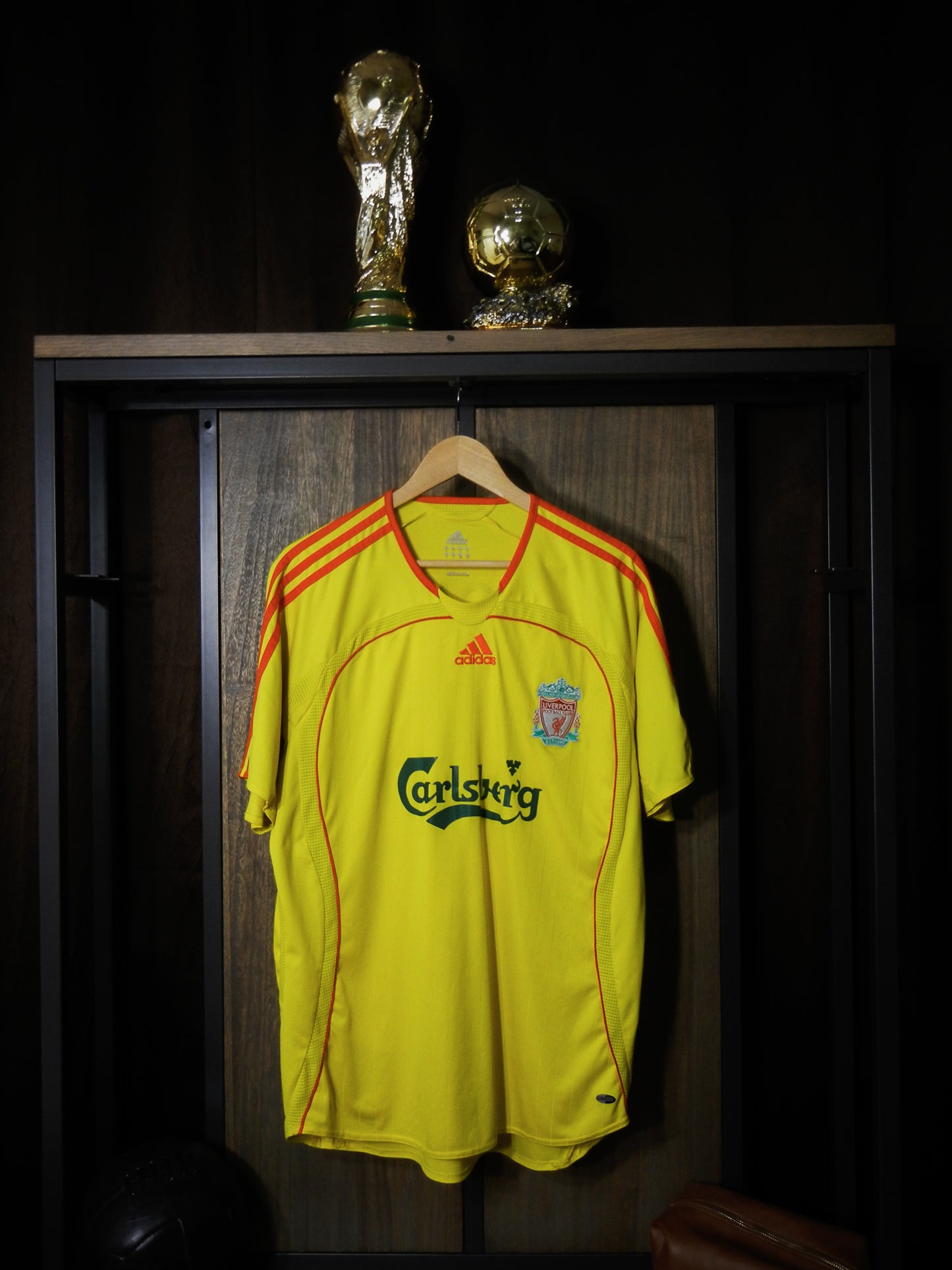 Liverpool 2006/07 Away Jersey – Xabi Alonso #14 – Large – Yellow Adidas Shirt (MPN:053306)