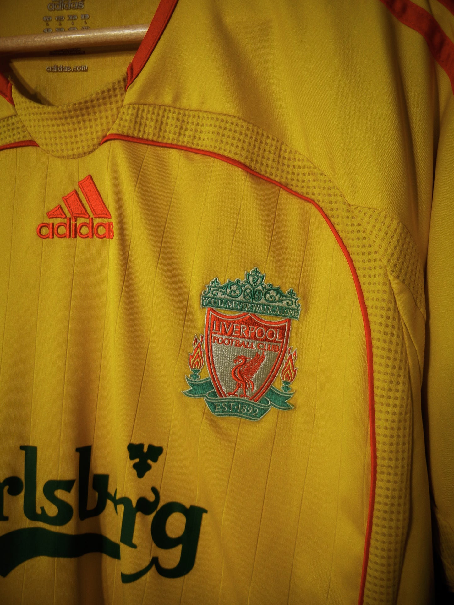 Liverpool 2006/07 Away Jersey – Xabi Alonso #14 – Large – Yellow Adidas Shirt (MPN:053306)
