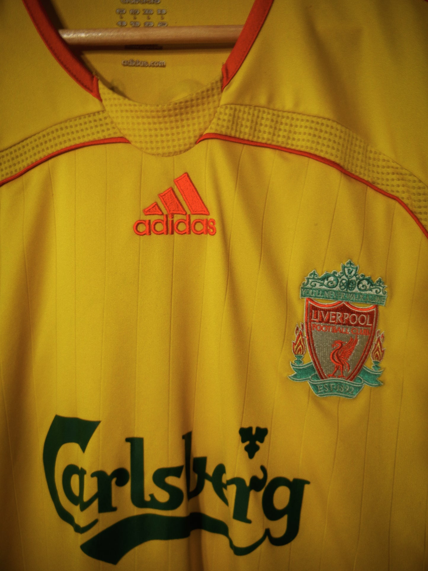 Liverpool 2006/07 Away Jersey – Xabi Alonso #14 – Large – Yellow Adidas Shirt (MPN:053306)