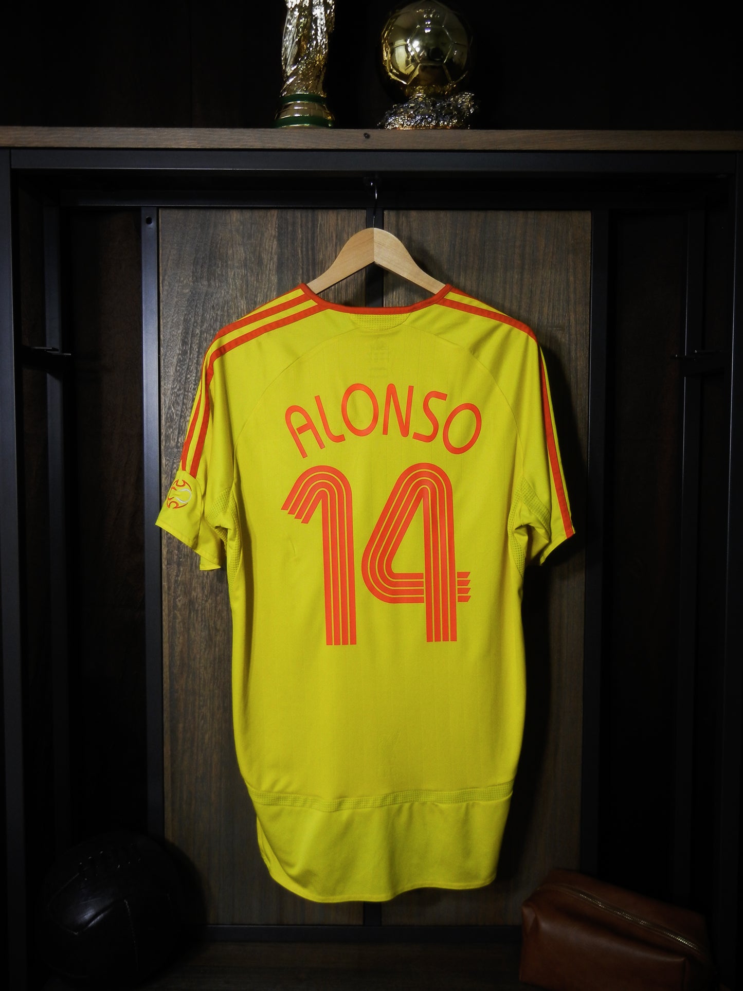 Liverpool 2006/07 Away Jersey – Xabi Alonso #14 – Large – Yellow Adidas Shirt (MPN:053306)