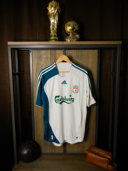 Liverpool 2006/2007 Third Jersey – Steven Gerrard #8 – L – Green & White Adidas Shirt (MPN: 053294)
