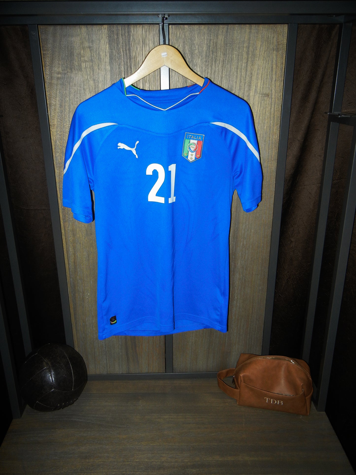 Italy 2010/2012 Home Jersey – Andrea Pirlo #21 – Large – Blue Puma Shirt (MPN: 736646)