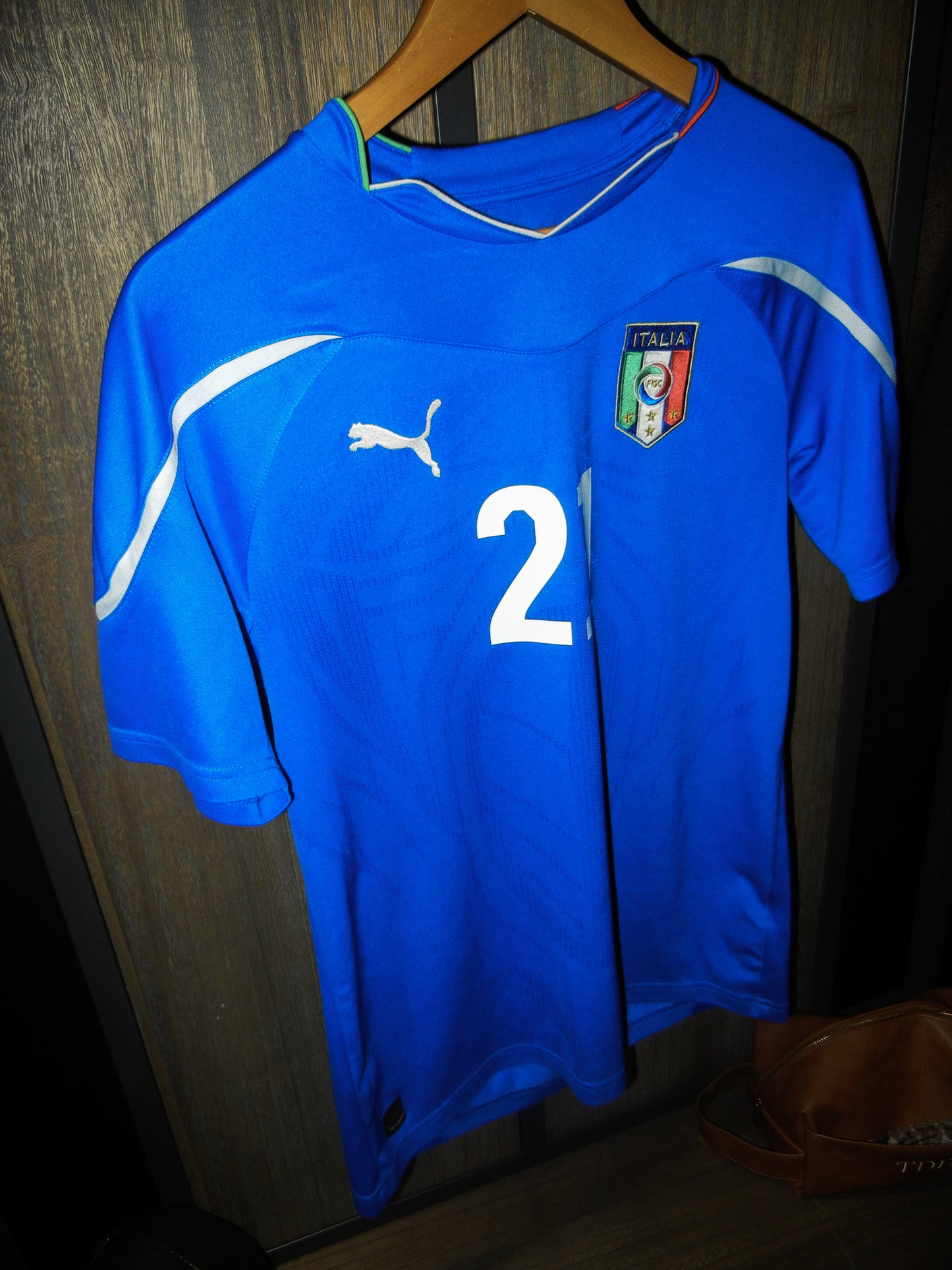 Italy 2010/2012 Home Jersey – Andrea Pirlo #21 – Large – Blue Puma Shirt (MPN: 736646)