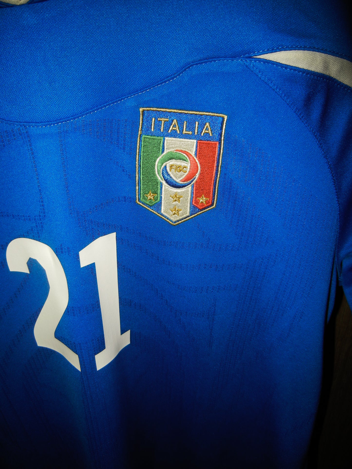 Italy 2010/2012 Home Jersey – Andrea Pirlo #21 – Large – Blue Puma Shirt (MPN: 736646)