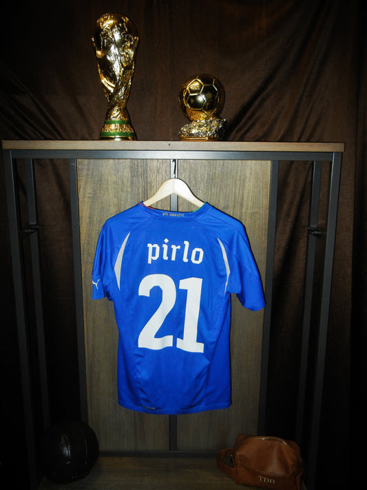 Italy 2010/2012 Home Jersey – Andrea Pirlo #21 – Large – Blue Puma Shirt (MPN: 736646)