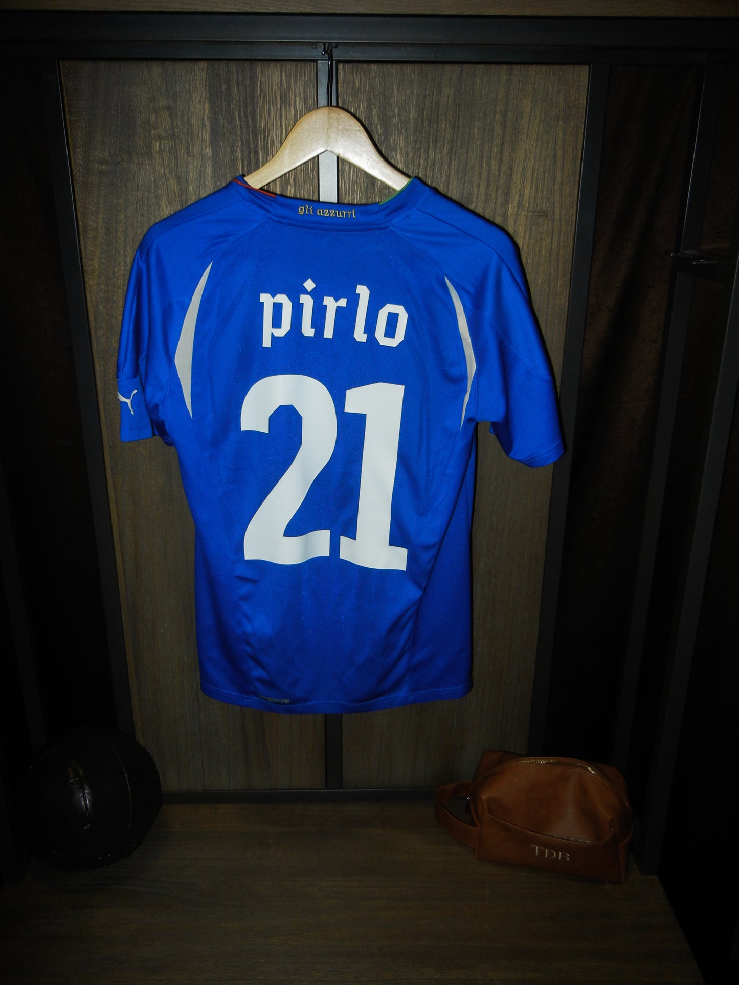 Italy 2010/2012 Home Jersey – Andrea Pirlo #21 – Large – Blue Puma Shirt (MPN: 736646)
