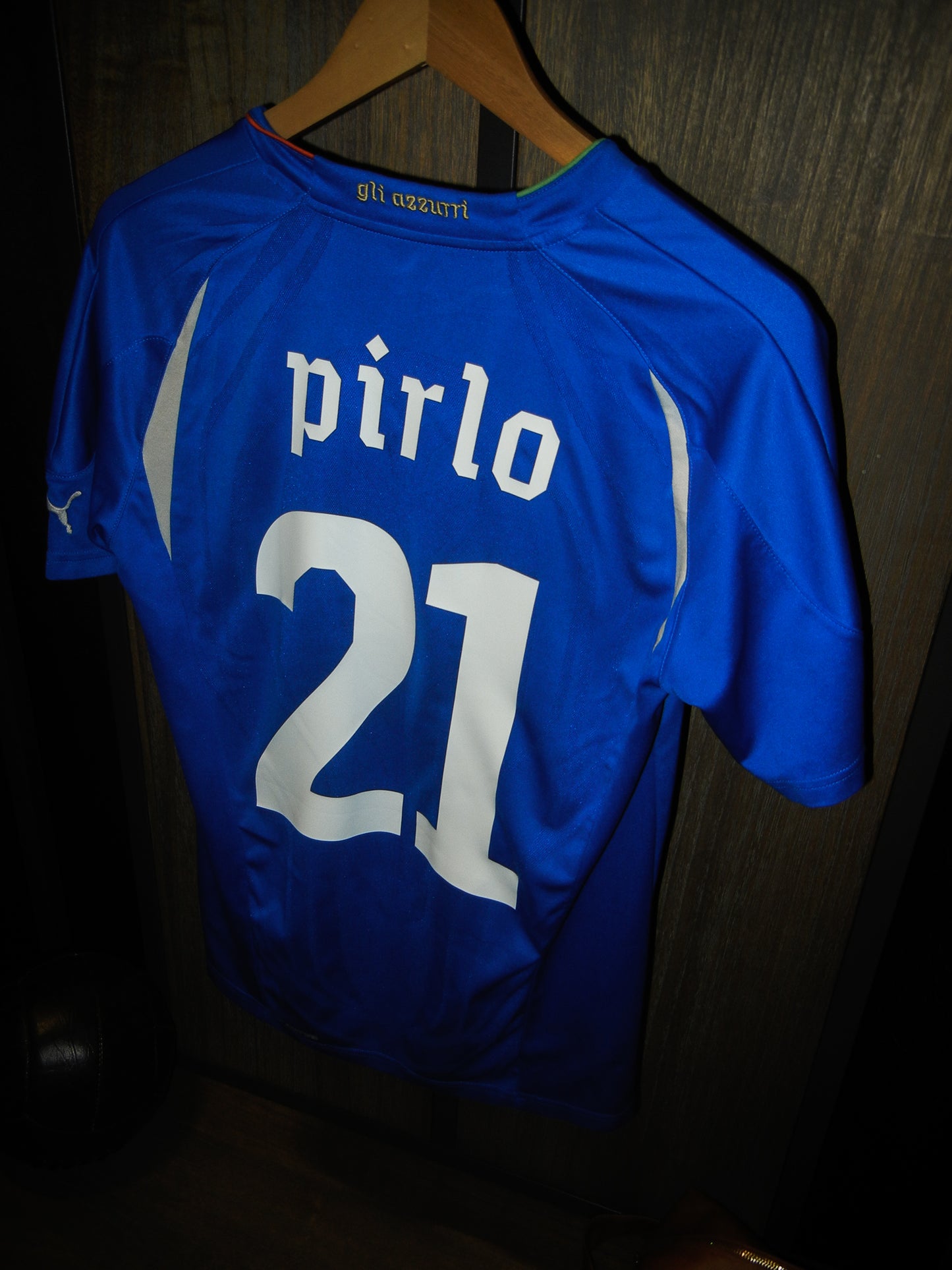 Italy 2010/2012 Home Jersey – Andrea Pirlo #21 – Large – Blue Puma Shirt (MPN: 736646)
