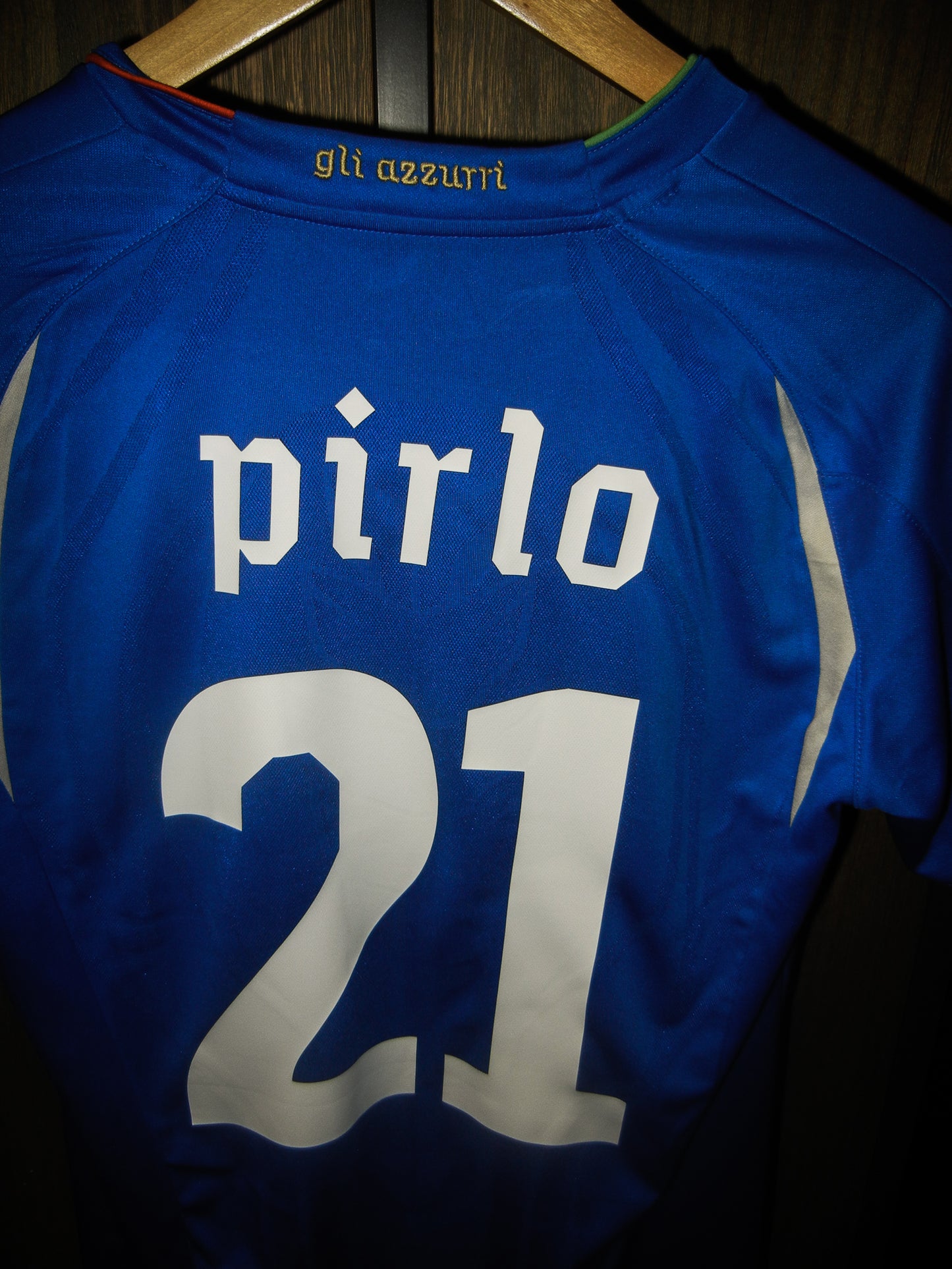 Italy 2010/2012 Home Jersey – Andrea Pirlo #21 – Large – Blue Puma Shirt (MPN: 736646)